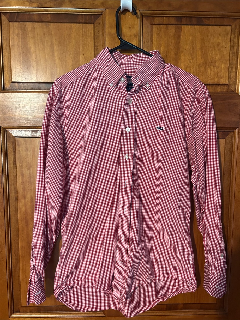 Vineyard Vines Red and White Gingham Button-Down Shirt